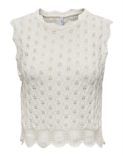 Only - ONLLuna O-Neck Tank Strik - Cloud Dancer